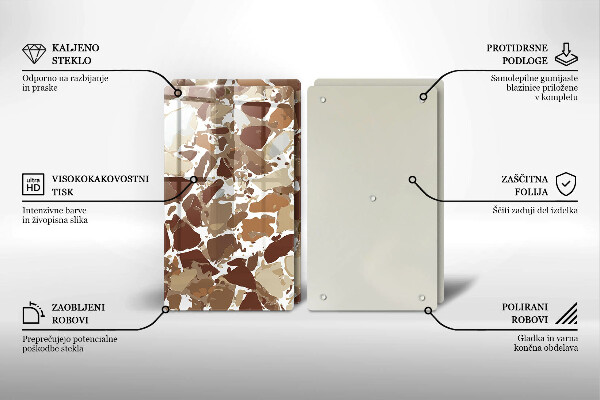 Tocător sticlă Pete decorative de piatră