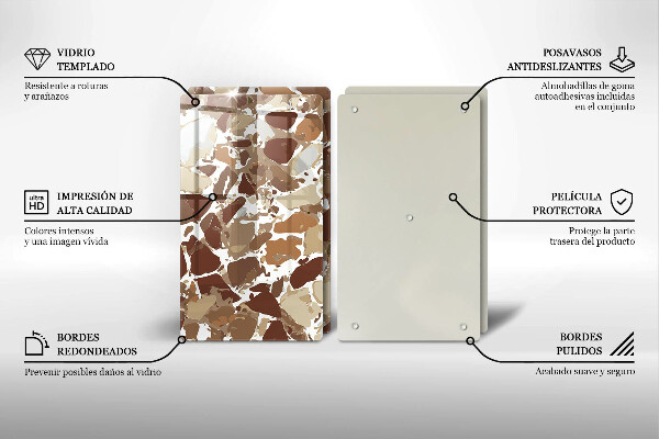 Tocător sticlă Pete decorative de piatră