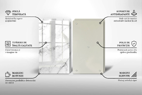 Tocător de bucătărie Textura eleganta de marmura