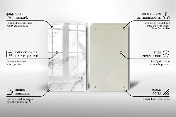 Tocător de bucătărie Textura eleganta de marmura