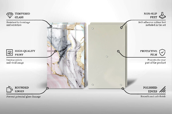 Tocător de bucătărie Marmură pastel