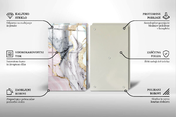 Tocător de bucătărie Marmură pastel