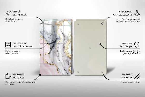 Tocător de bucătărie Marmură pastel