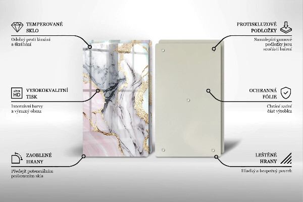 Tocător de bucătărie Marmură pastel