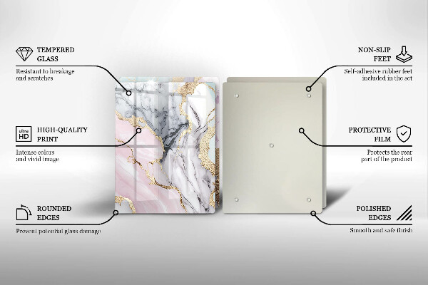 Tocător de bucătărie Marmură pastel