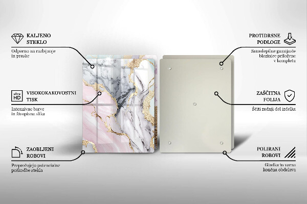 Tocător de bucătărie Marmură pastel