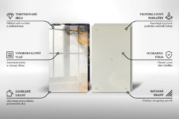 Tocător de bucătărie Abstracție cu aur