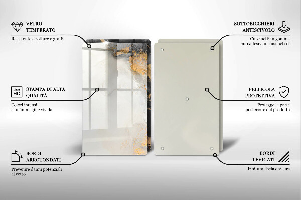 Tocător de bucătărie Abstracție cu aur
