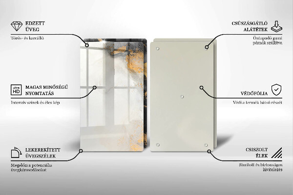 Tocător de bucătărie Abstracție cu aur