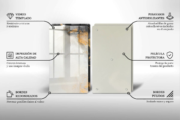 Tocător de bucătărie Abstracție cu aur