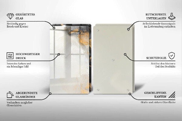 Tocător de bucătărie Abstracție cu aur