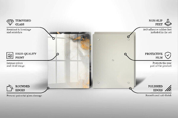 Tocător de bucătărie Abstracție cu aur