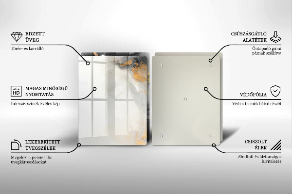 Tocător de bucătărie Abstracție cu aur