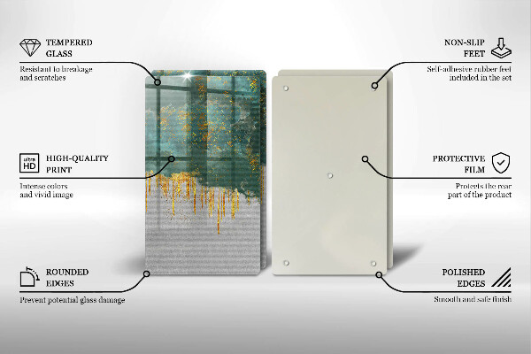 Tocător de bucătărie Abstracție cu aur