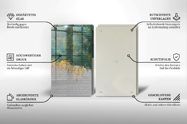 Tocător de bucătărie Abstracție cu aur