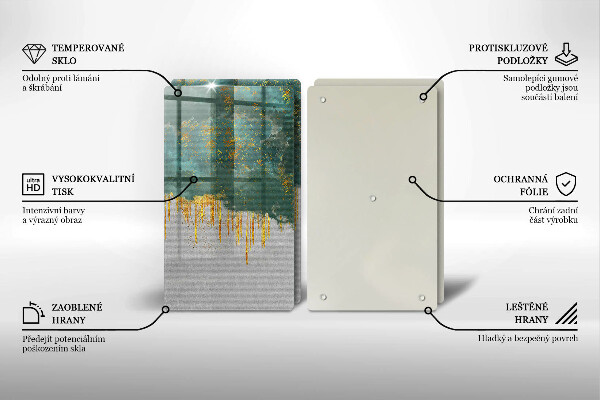 Tocător de bucătărie Abstracție cu aur