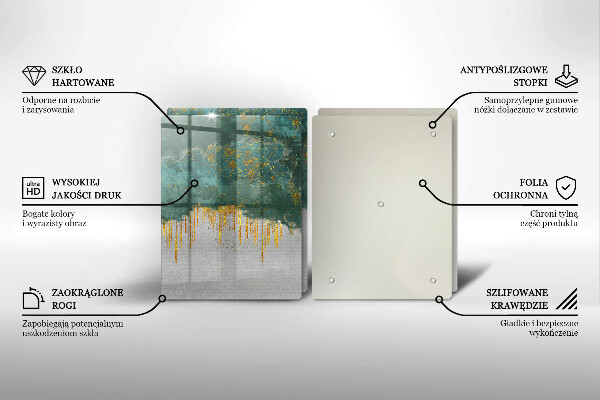 Tocător de bucătărie Abstracție cu aur