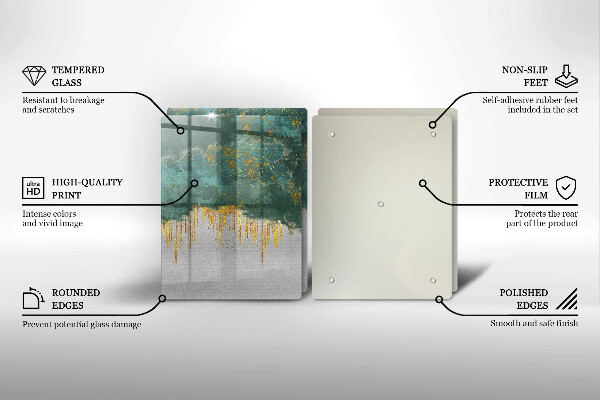 Tocător de bucătărie Abstracție cu aur