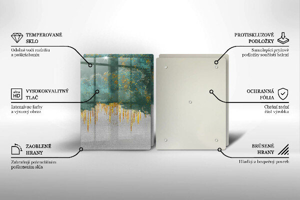 Tocător de bucătărie Abstracție cu aur