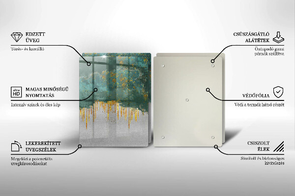 Tocător de bucătărie Abstracție cu aur