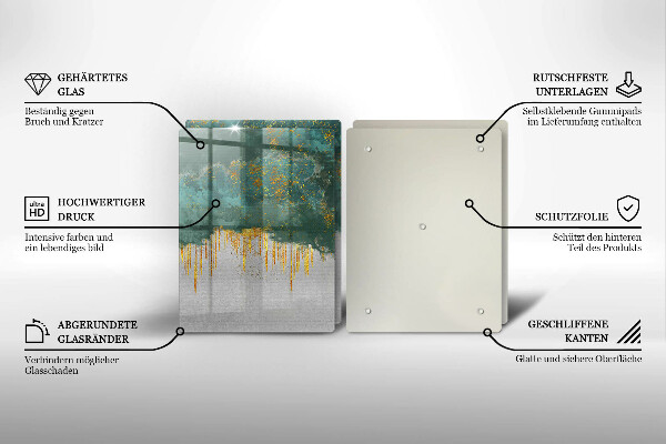 Tocător de bucătărie Abstracție cu aur