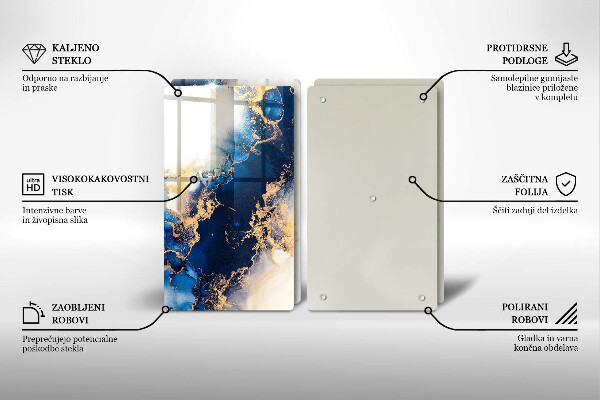 Tocător de bucătărie Abstracție cu albastru