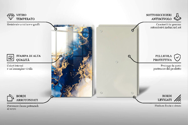 Tocător de bucătărie Abstracție cu albastru