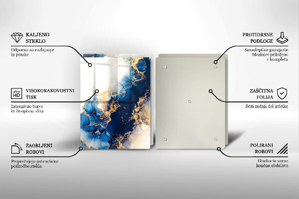 Tocător de bucătărie Abstracție cu albastru