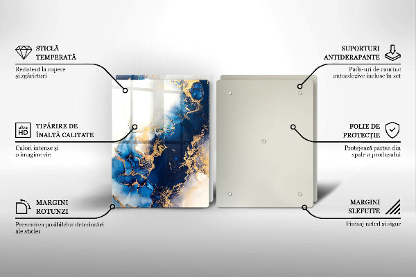Tocător de bucătărie Abstracție cu albastru