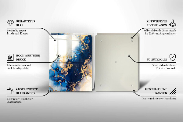 Tocător de bucătărie Abstracție cu albastru