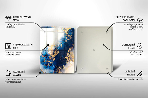 Tocător de bucătărie Abstracție cu albastru