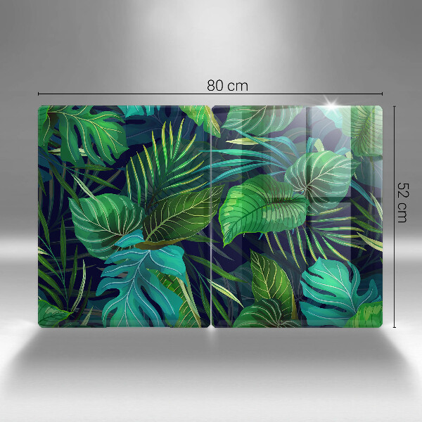 Tocător de bucătărie Ilustrație cu frunzele junglei