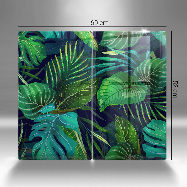 Tocător de bucătărie Ilustrație cu frunzele junglei