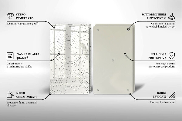Tocător de bucătărie Design de artă în linie
