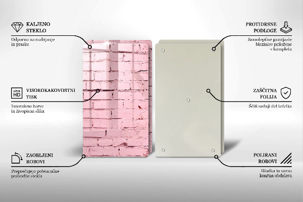 Tocător de bucătărie Perete de cărămidă pastel