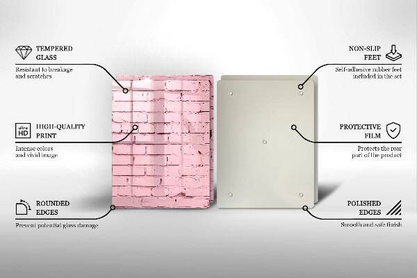 Tocător de bucătărie Perete de cărămidă pastel