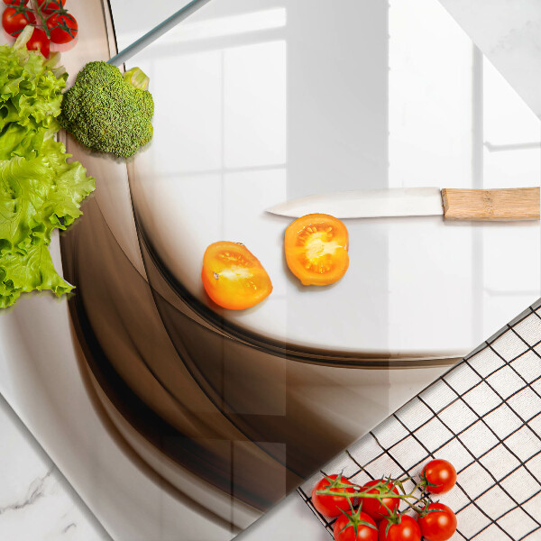 Tocător de bucătărie Linii maro abstracte