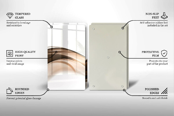 Tocător de bucătărie Linii maro abstracte