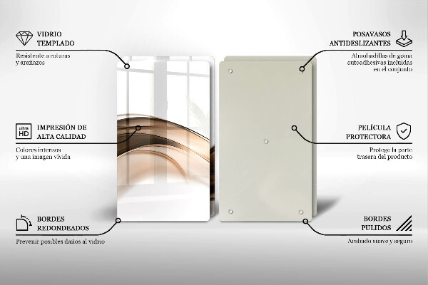 Tocător de bucătărie Linii maro abstracte