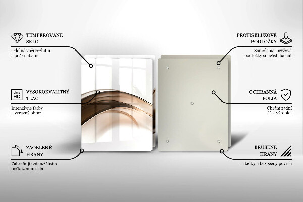 Tocător de bucătărie Linii maro abstracte