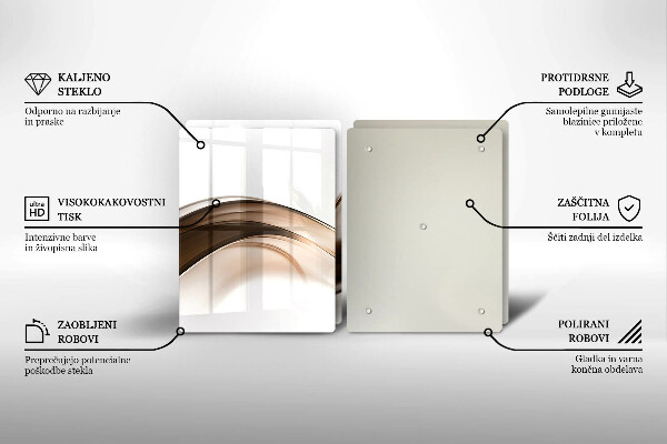 Tocător de bucătărie Linii maro abstracte