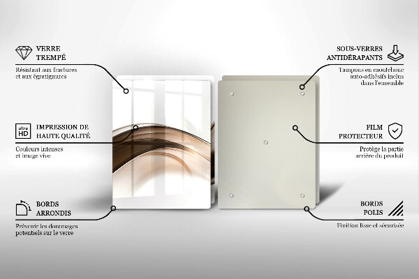Tocător de bucătărie Linii maro abstracte