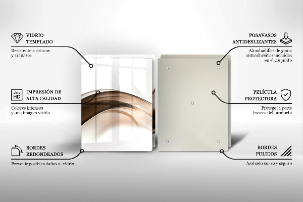 Tocător de bucătărie Linii maro abstracte
