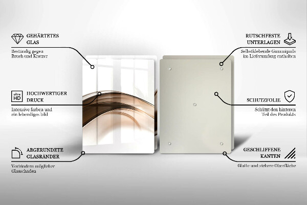 Tocător de bucătărie Linii maro abstracte