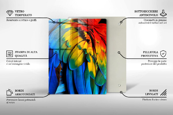 Tocător din sticlă Albastru marin