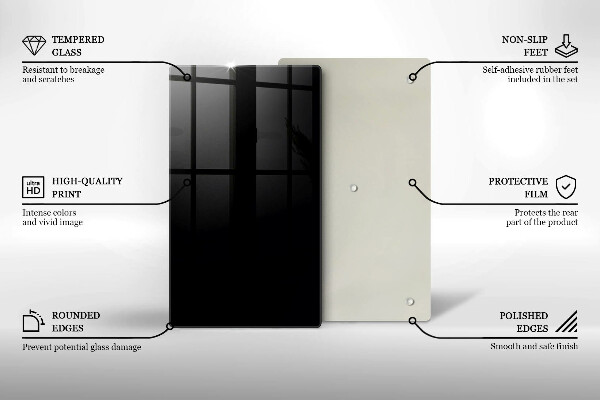 Tocător din sticlă Culoare neagra