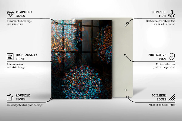 Tocător din sticlă Culoare neagra