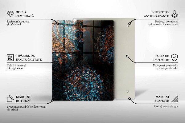 Tocător din sticlă Culoare neagra