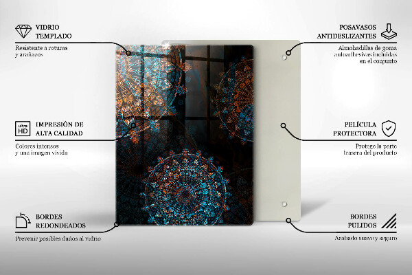 Tocător din sticlă Culoare neagra