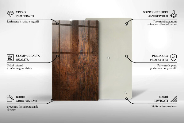 Tocător de bucătărie Scândură din lemn de culoare închisă